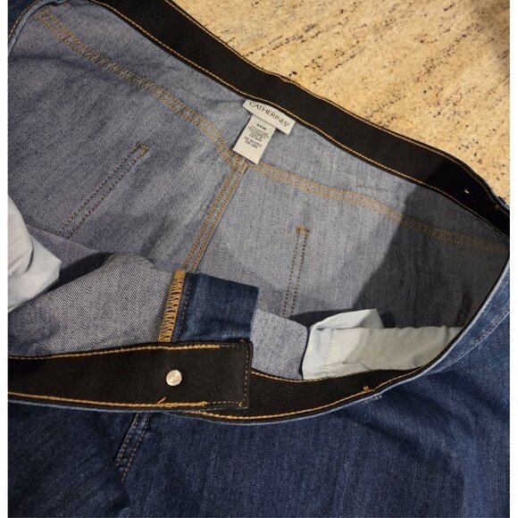 New! Catherines Women's 30W Capri Jeans Blue Elastic Comfort Waist Denim 48x21" - Picture 9 of 12